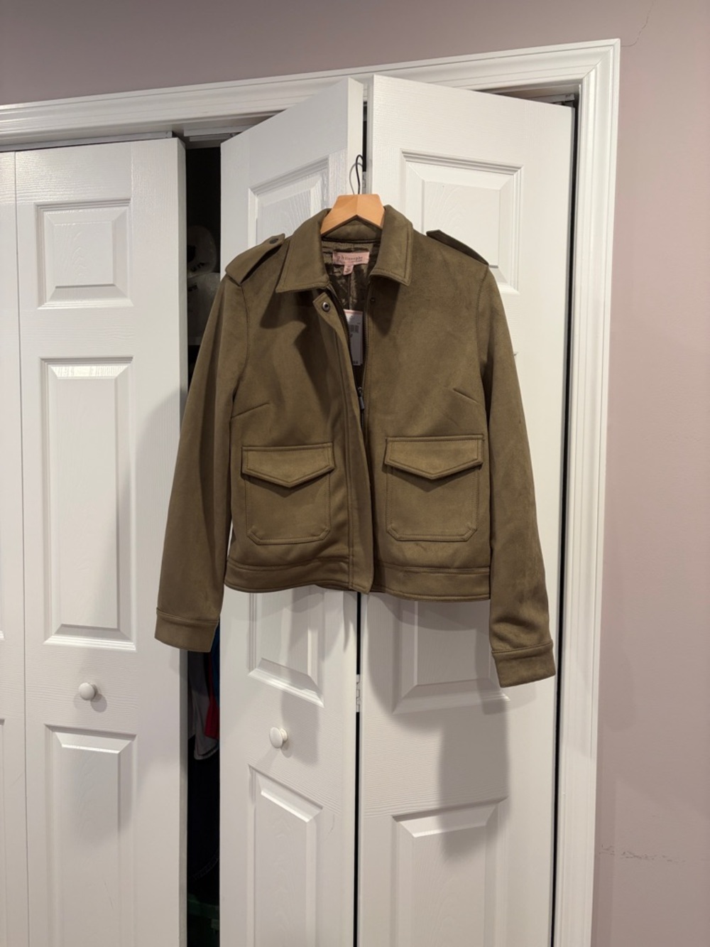 Philosophy Olive Green Suede Jacket